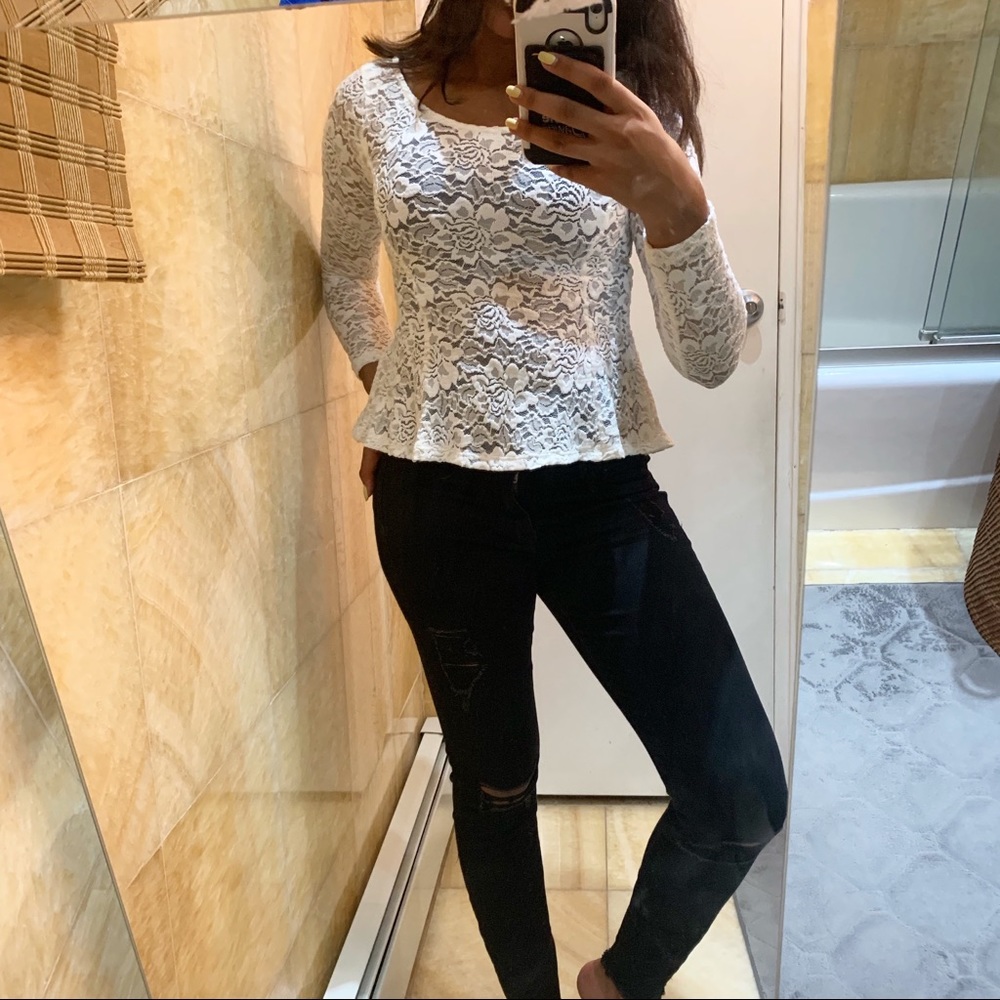 White lace top